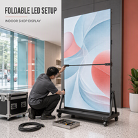 Écran LED pliable Full Color P1.86 4K HDR10 avec CMS basé sur le cloud, affiche portable d'intérieur pour magasin