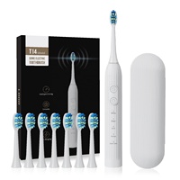 T14 brosse à dents brosse à dents électrique 45000VPM 5 Modes minuterie intelligente 8 tête de remplacement de qualité IPX7 ensemble de voyage Rechargeable Durable