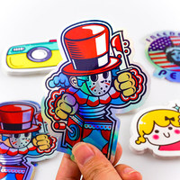 Autocollant de Logo de conception personnalisée de grande taille, étiquette ronde de dessin animé Kawaii
