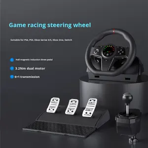Volante de Carreras Giratorio Nuevo de Fábrica para PC, PS3, PS4, <span class=keywords><strong>Xbox</strong></span> One, Switch, Volante de Conducción con 3 Pedales - Product Image 3