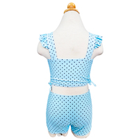 Maillot de bain deux pièces pour bébés filles, style halter, imprimé pois, avec shorty à volants, écologique, marque privée, vente en gros