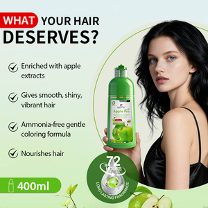 Champú Tinte Permanente Negro Sin Amoníaco Personalizado <span class=keywords><strong>de</strong></span> Marca Privada Apple Pro con Fórmula <span class=keywords><strong>de</strong></span> Agua Transparente que Cubre las Canas - Product Image 3