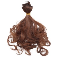Perruque de poupée synthétique bouclée, trame de cheveux pour créer des perruques de 15cm de long et 100cm de largeur