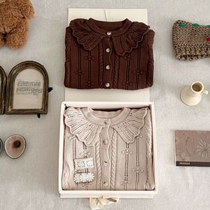 เสื้อคาร์ดิแกนถักไหมพรมสำหรับเด็กผู้หญิงวัยเตาะแตะในฤดูหนาว เสื้อถักนิตติ้งผ้าฝ้ายสำหรับเด็กแรกเกิด เสื้อโค้ทถักสำหรับเด็กทารกคุณภาพสูง - Product Image 2