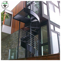 Escaliers circulaires modernes en acier à spirale DIY Escalier de luxe pour villa extérieure simple avec style américain pour design extérieur moderne