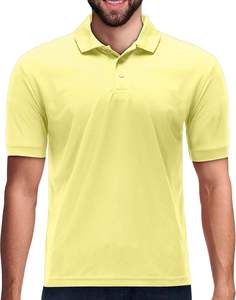 Camisas tácticas Piqué Golf deporte Absorbe la humedad Rendimiento Polo de golf de manga corta Polo de ajuste regular suave - Product Image 5