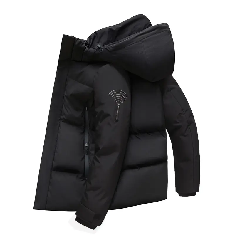 メンズウィンターダックスリムフィットロングパーカキルティングフード付きモントウィンターコートロングジャケット女性用レッドダウンコート