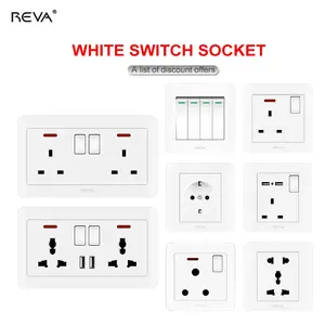 reva13a British usb socket TT USB white 45A air-conditioning Hong Kong socket panel Vietnam Thailand 16A EU UK switch panel