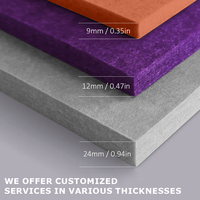 Panneau acoustique en feutre PET auto-adhésif 30*30cm, 100% fibre de polyester, insonorisant, panneau mural insonorisant