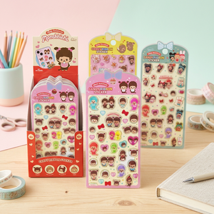 Autocollants adhésifs en PVC imprimés en 3D UV Monchhichi Candy Bonbon, dessin animé kawaii, imperméables, décoratifs pour journal, étui de téléphone - Product Image 3