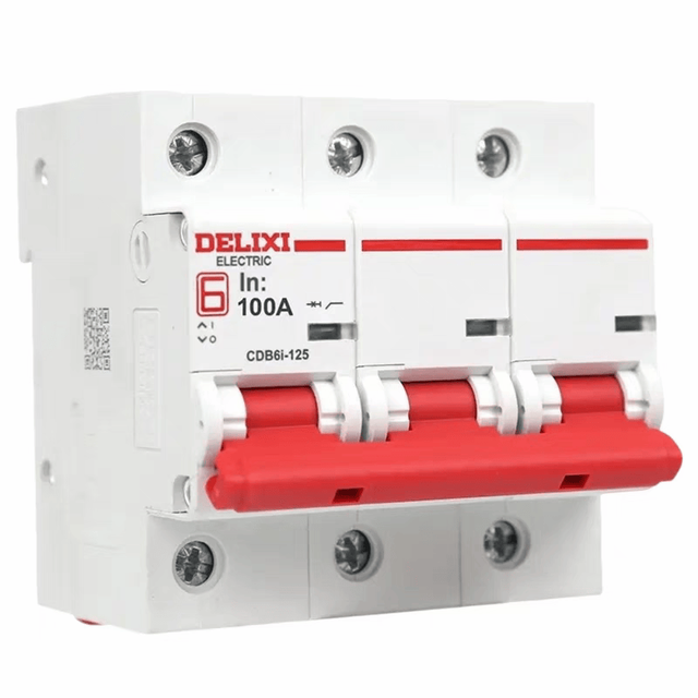 Delixi Moulded Case Circuit Breaker High Current 4.5 KA Breaking Capacity 400V Thermal-Magnetic Trip Unit CDB6I-125 3P Electric