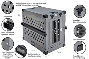 Vente en gros 2026 Cage à <span class=keywords><strong>chien</strong></span> en aluminium robuste très vendue Cage pliable pour animaux <span class=keywords><strong>de</strong></span> compagnie avec toit pour deux chiens Grand chenil extérieur - Product Image 3