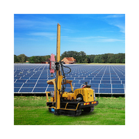 Máquina Multifuncional de 6m de Altura para Hincado de Postes, la Más Vendida para Granjas Solares en India, con Sistema de Posicionamiento GPS y Motor de Bomba Central