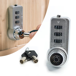 Serrure à combinaison mécanique à <span class=keywords><strong>3</strong></span> <span class=keywords><strong>chiffres</strong></span> robuste et sécurisée pour casier d'hôtel, de salle de sport ou d'école - Product Image 1
