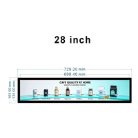 Afficheur numérique LCD étiré mural intérieur de 28 pouces avec animation publicitaire et télécommande pour centres commerciaux et métros