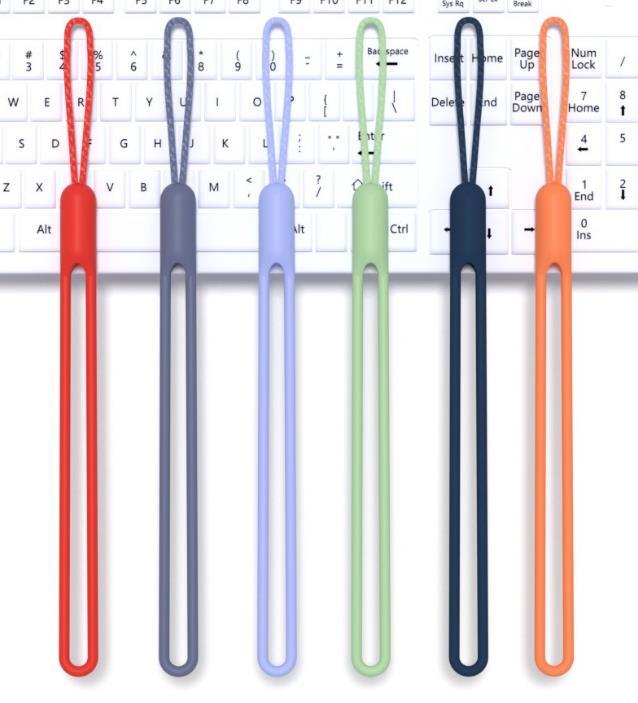 Soft Silicone Wrist Straps Short Anti-Drop Rubber Hand Lanyard for Mobile Phones Cameras Keys Cord Chains Hanging Rope Charms