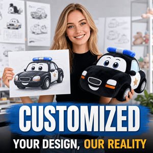 Fabricante de Juguetes de Peluche Personalizados de Coches de Policía, OEM ODM, Venta al por Mayor, Mascota de Peluche Suave, Regalo, Logotipo de Alta Fidelidad - Product Image 1