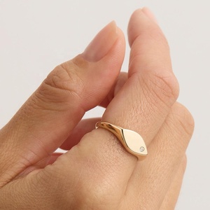 Milskye 2024 Nueva joyería de moda 14K chapado en oro plata esterlina 925 <span class=keywords><strong>Charlotte</strong></span> pétalo natural diamantes anillo de sello para mujeres - Product Image 2