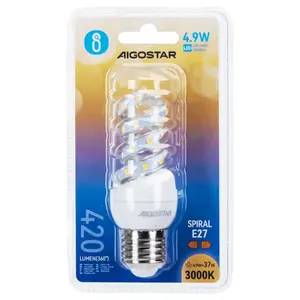 Ampoule LED E27 4,9W, efficacité énergétique, longue durée de vie, lumière chaude ; idéale pour l'éclairage domestique et l'économie d'énergie. - Product Image 2