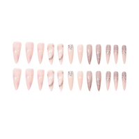 AORAEM Stiletto faux ongles clair extra long ongles pointus conseils d'art 24 pièces acrylique faux ongles