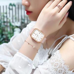Drioshipping, relojes de cuarzo personalizables para mujer, esfera cuadrada, banda de silicona, reloj de pulsera con logotipo de aleación de diseño Simple de lujo - Product Image 5