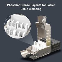 ZOERAX 2000MHz 40Gbps Cat8 Shielded Toolless RJ45 Modular Plug, Konektor Ethernet Bebas Alat untuk Kabel LAN Cat8 Solid