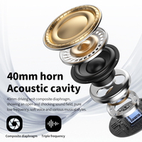 Casque de jeu sans fil HiFi stéréo V5.5 avec microphone ANC à réduction de bruit, écouteurs métalliques personnalisables OEM 20+