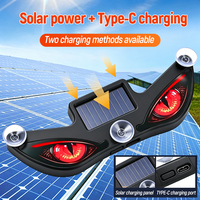 Luz de Advertencia para Coche con Ojos Malvados, Alimentada por Energía Solar, Luz Estroboscópica de Seguridad con Destello Automático, Montaje con Ventosa, Lámpara LED de Advertencia para Ventana de Coche