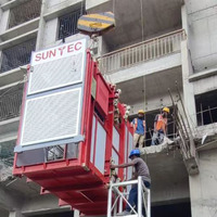 Monte-charge de chantier / élévateur de chantier modèle SC200, capacité de construction de marque, cage simple, hauteur de levage pour passagers