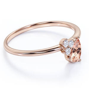 Bague de fiançailles en argent Sterling 925, en or Rose, en Morganite - Product Image 3