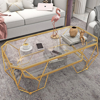Table basse contemporaine classique pour salon, transformable, en marbre doré, table d'appoint et table basse en métal