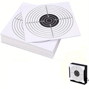 14x14cm Non-Adhesive <b>Shooting</b> Paper <b>Targets</b> 100pcs White Circular Indoor Outdoor Training Plastic Feather Bullseye Aim Accessory - Product Image 3