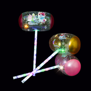 Marteau gonflable lumineux transparent en PVC, jouet anti-stress pour enfants, idéal pour les marchés nocturnes - Product Image 1