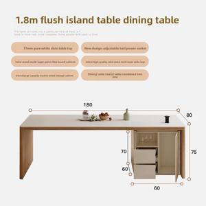 Table à manger italienne minimaliste Ensemble de chaises moderne simple rectangulaire <span class=keywords><strong>Ardoise</strong></span> pour grande maison ou restaurant Meubles en bois massif - Product Image 6