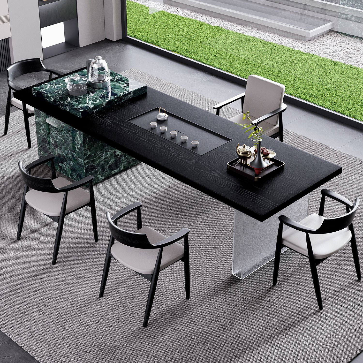 Style 3-16m table à thé-chaise d'érudit-chaise hiroshima4-induction c