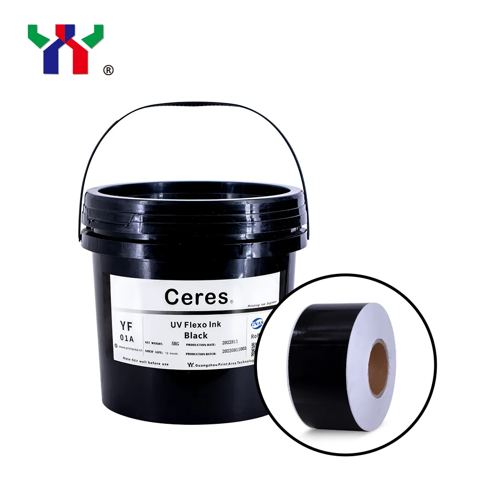 Tinta Cetak Ceres UV Flexo Kualitas Tinggi, Tinta Flexo untuk Pencetakan Label, Paket 5 KG/Barel