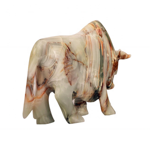 Figurine de taureau en onyx blanc, best-seller, sculptée à la main, artisanat en pierre pour la décoration de la maison, prix négociable - Product Image 3