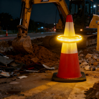 Fabrika dönen yanıp sönen LED trafik konisi komutanı işık taşınabilir yol güvenliği acil uyarı işaret tıkanıklığı işık