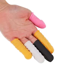 300g(500pcs) Logo Custom Disposable Latex Anti Static Rubber Thumb Finger Sleeve Glove Fingertips Protective Cover Finger Cots