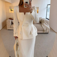 Blazer à manches longues pour femme, style anglais, uni, automne-hiver, nouvelle collection, vente en gros, Europe, États-Unis, tailles S-XL, poche