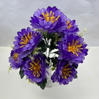 Kepala Bunga Dahlia Buatan dari Sutra, Bunga Dahlia Palsu untuk Dekorasi Rumah, Makam, dan Peringatan