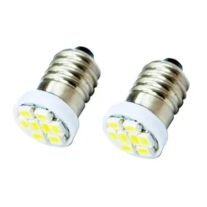 E10 8 Smd 1206 3020 LED 8SMD กระจัดกระจาย1449 428สกรูฐานหลอดไฟสีขาวสีแดงสีฟ้าสีเหลือง DC 12V