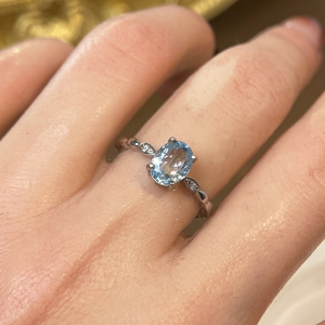 Anello di Lusso in <span class=keywords><strong>Acquamarina</strong></span> Naturale, Argento Sterling 925, Gemma per Donna, Vendita all'Ingrosso - Product Image 5