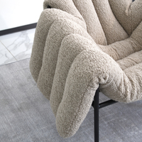 Fauteuil à bascule moderne surdimensionné avec structure en acier, chaise longue en tissu pour intérieur et extérieur, mobilier de salon, chambre et patio