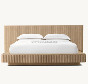 Ferly sang trọng Đồ nội thất phòng ngủ tùy chỉnh khung giường Vua kích thước giường mở rộng bảng điều khiển đầu giường giường bằng gỗ - Product Image 2