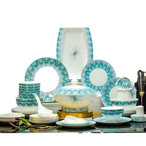 Service de vaisselle en céramique de Jingdezhen et porcelaine fine, ensemble de plats et de vaisselle pour la maison, cadeau, service d'assiettes de dîner pour hôtel - Product Image 5