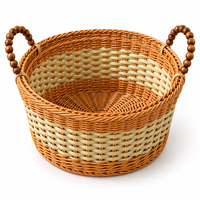 Panier de rangement ovale multifonctionnel écologique en tissu tressé, durable et décoratif, pour l'organisation domestique, le linge et les jouets