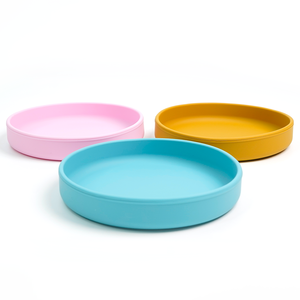 Assiette de repas pour bébé en silicone, forme ronde avec base à ventouse, qualité alimentaire sans BPA, vaisselle pour tout-petits - Product Image 5
