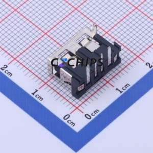 919-162A1022D10400 USB Connector Bent Lead Through Hole Connector Type-A USB 2.0 Female Right Angle Insert - Product Image 2