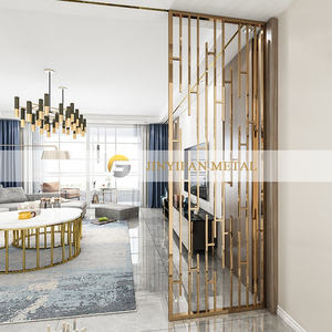 CL235 Decorative Hotel Movable Stainless Steel Privacy Screen <strong>Partition</strong> <strong>Wall</strong> Metal Screens Stainless Steel Room Dividers - Product Image 2
